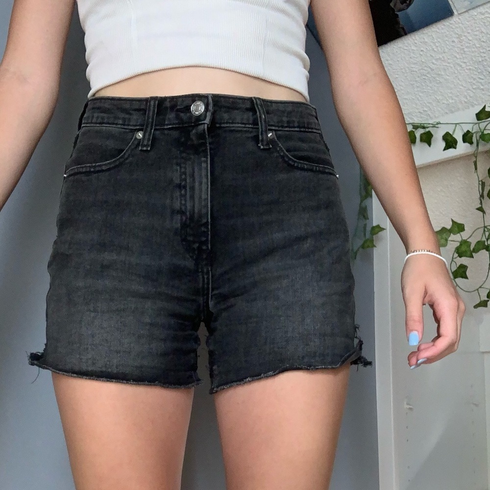 Black, wild Fabio, high-rise, Jean shorts